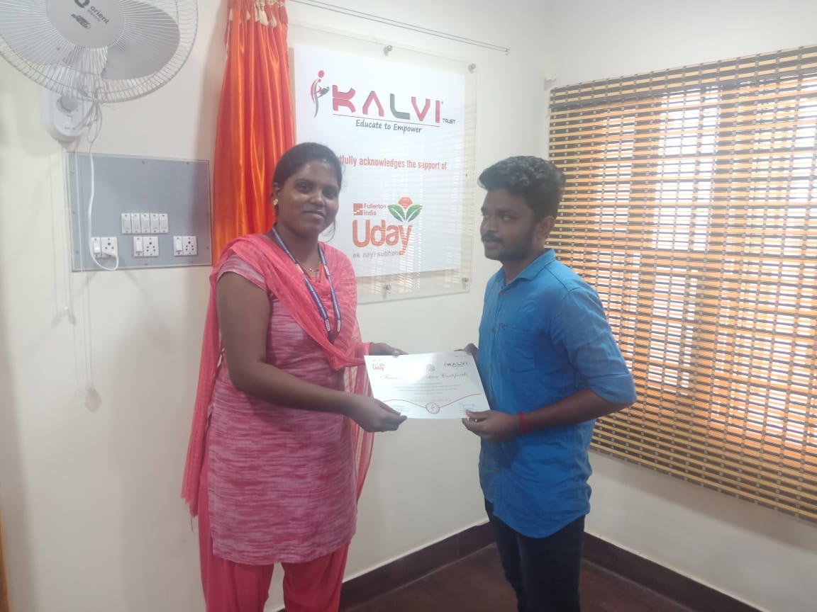 The Kalvi trust in partnership with Fullerton India is on giant steps in the training program with assured placement for graduates in NBFC